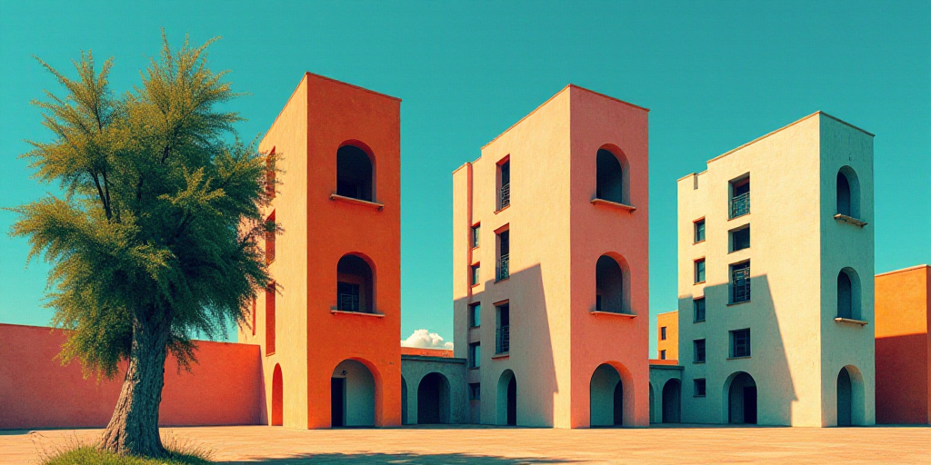 a group of tall buildings with a sky background and a tree in the foreground with a blue sky, David
