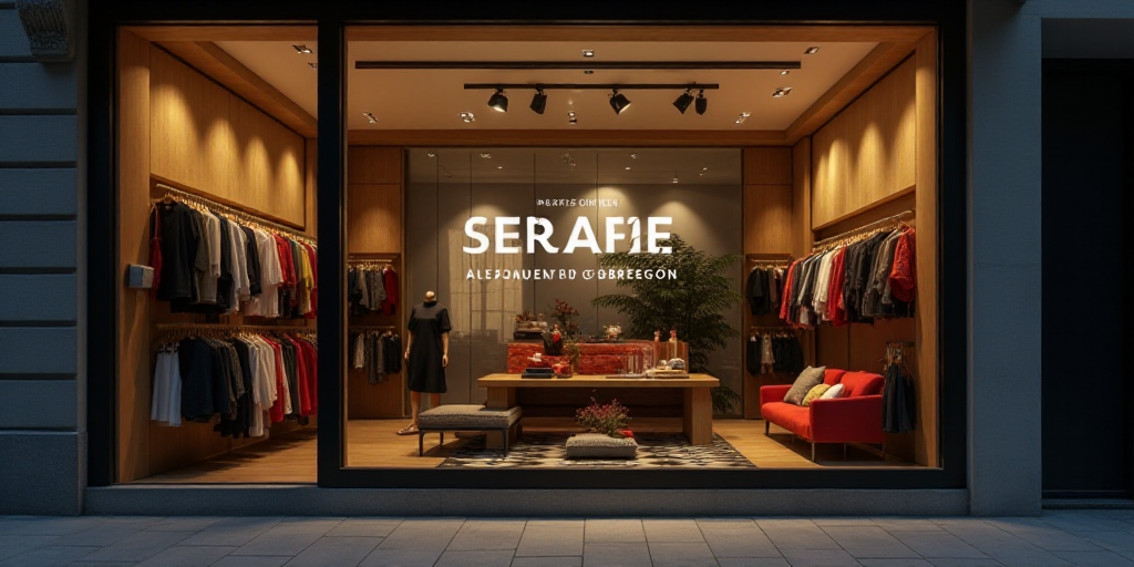 a logo for a company that sells accessories and accessories for sale in the store's storefront windo