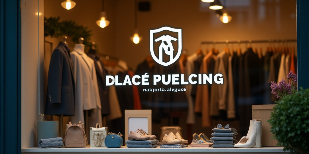 a logo for a company that sells accessories and accessories for sale in the store's storefront windo