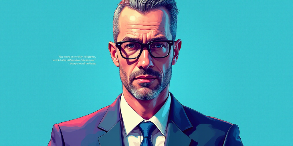 a man in a suit and glasses with a blue background and a quote from the author, fausto prettiin mund