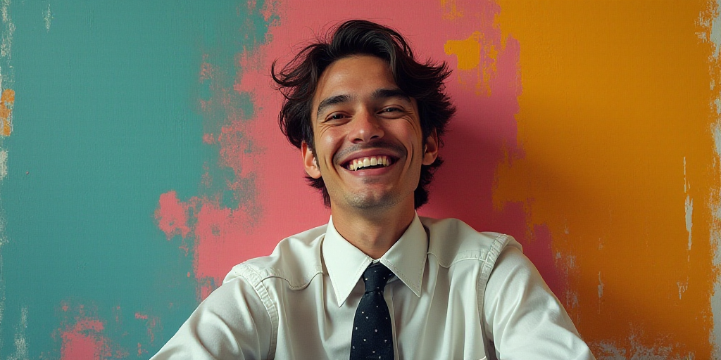 a man in a tie is smiling for the camera with a caption in spanish above him that reads, enrique cam