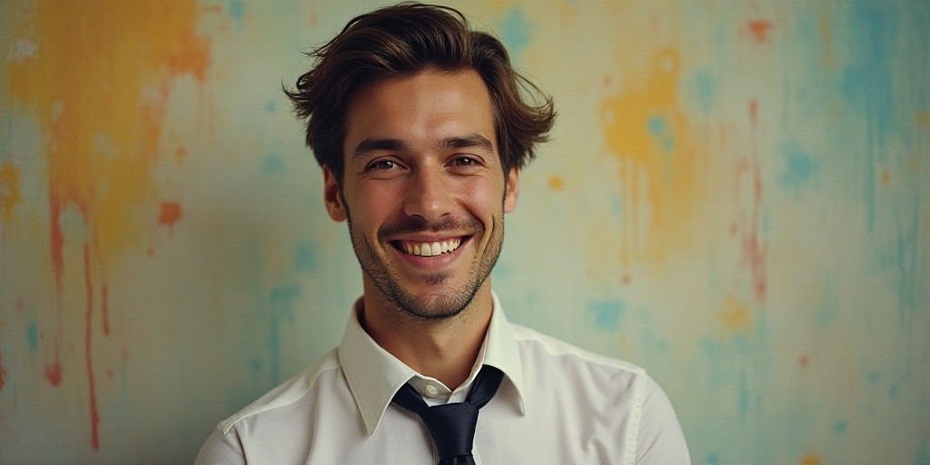 a man in a tie is smiling for the camera with a caption in spanish above him that reads, enrique cam
