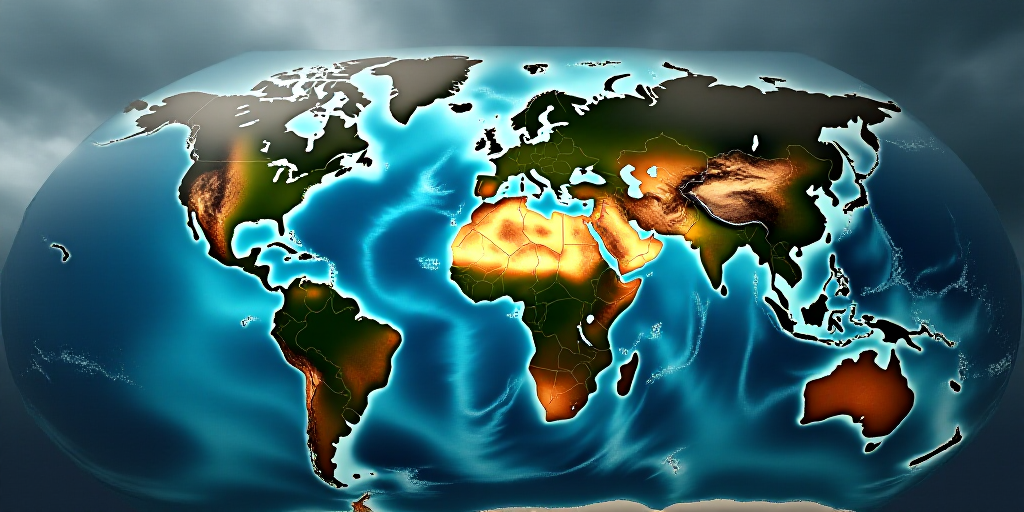 a map of the earth showing the different areas of the earth and the different areas of the land in w