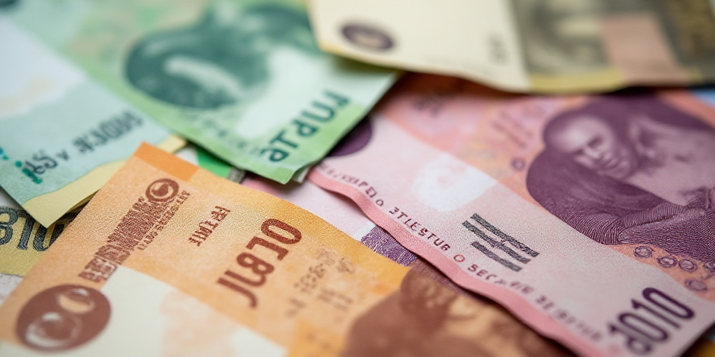 a pile of different bills and bills of different countries and countries are shown here in this pict