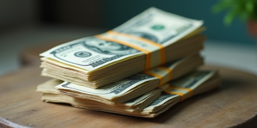 a pile of money sitting on top of a pile of bills on top of each other on a table, Aquirax Uno, macr