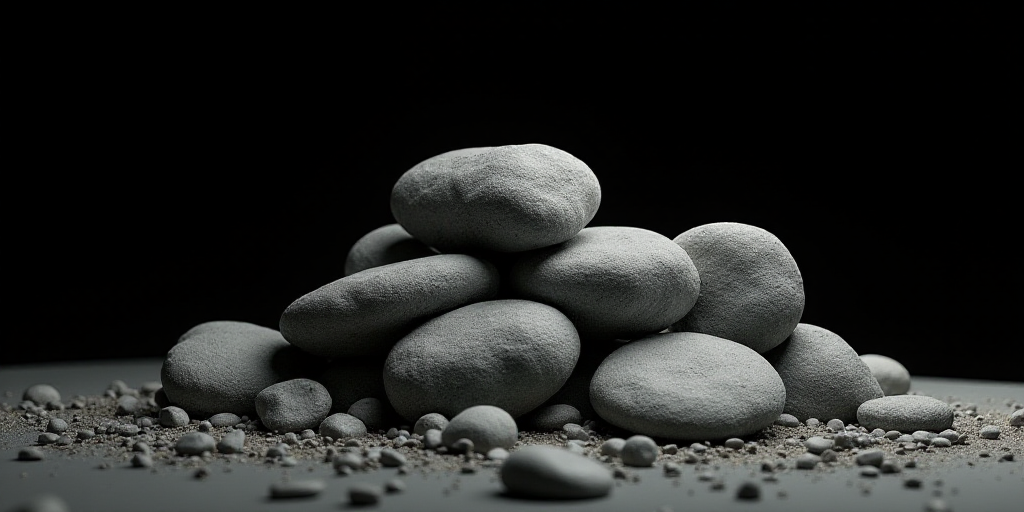a pile of rocks with a black background and a black background with a white background and a black b