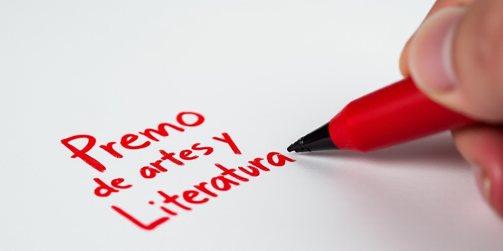 a red pen with the words premo nacional de artes y literatura written in spanish, Diego Gisbert Llor