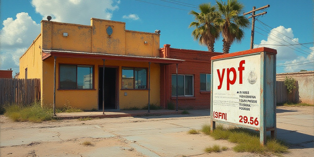 a sign in front of a building with a price sign in front of it that says ypf and has a price list, C