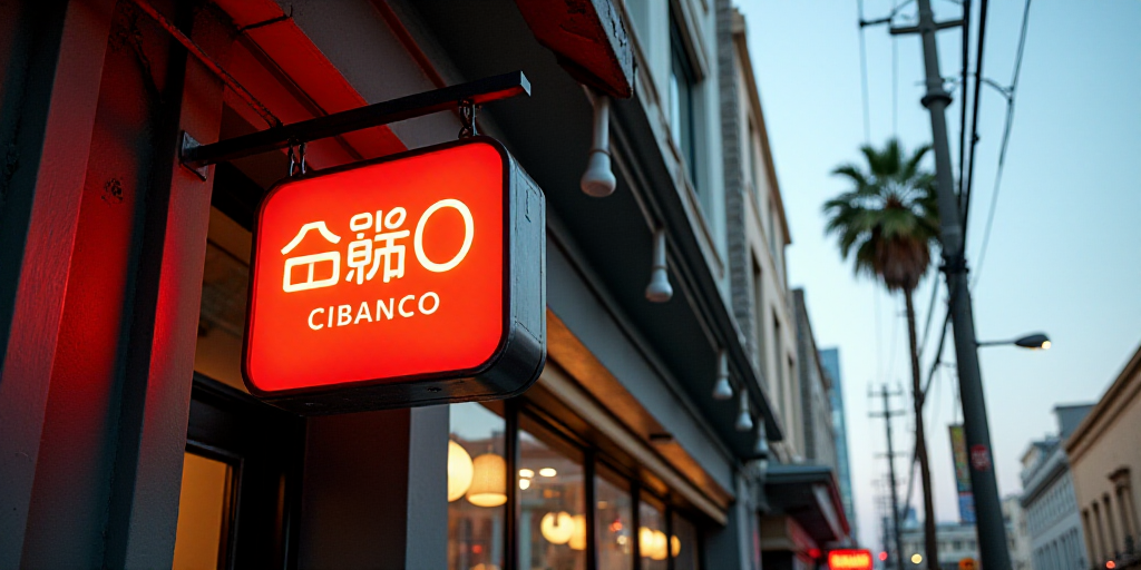 a sign is displayed outside of a business called cibanco cibanco, a small business located in the ci