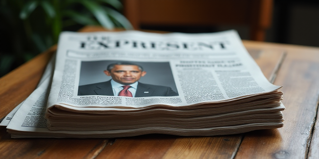 a stack of newspapers with a picture of president obama on the front of the front page of the newspa