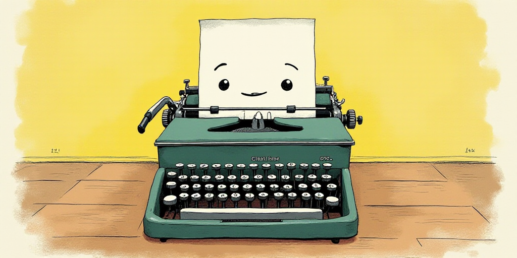 a typewriter with a face drawn on it and a caption for the words opinion and a question, Edward Otho