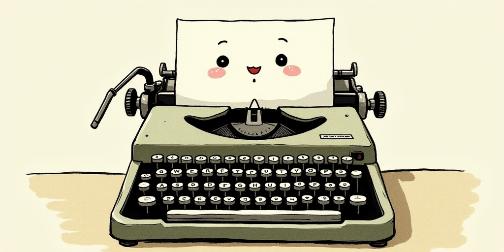 a typewriter with a face drawn on it and a caption for the words opinion and a question, Edward Otho