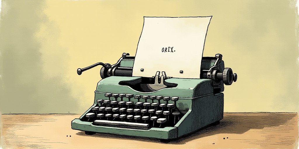 a typewriter with a face drawn on it and a caption for the words opinion and a question, Edward Otho