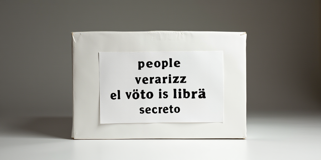 a white box with a sign on it that says people verarcizz and el voto is libra y secreto, Ceferí Oli