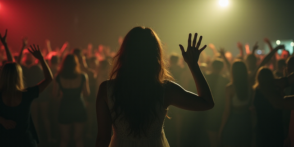 a woman waves to the crowd while holding her hand up in the air with her right hand in the air, Celi