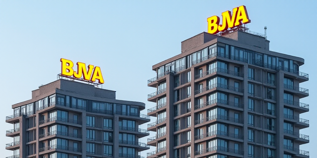 two photos of a building with a bjva sign on top of it and a building with a bjva sign on the top, A