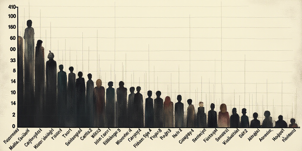 a bar chart with numbers of people in different countries and numbers of people in different countri