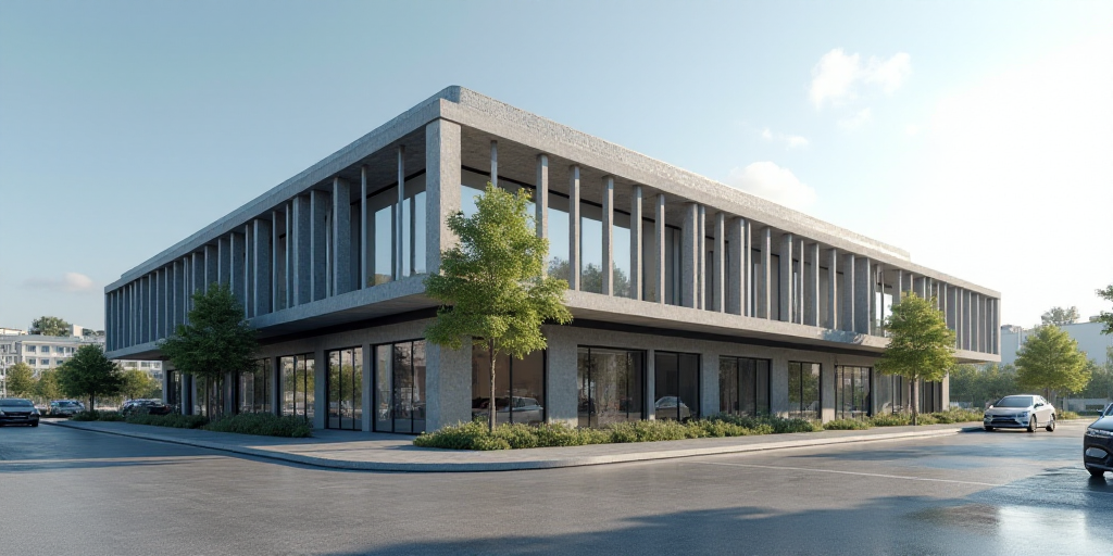 a building with a sign that says intercam and a picture of a building with a sign that says intercam