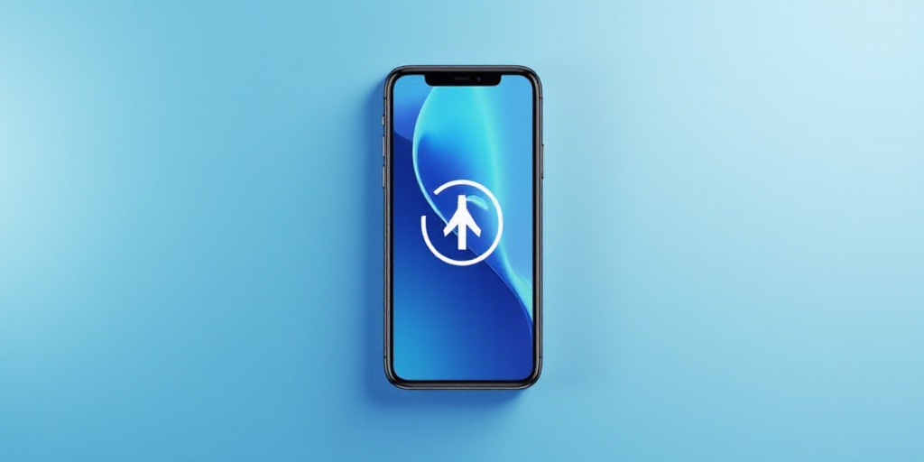 a cell phone with a blue and white background and a blue and white logo on it's screen, Évariste Vi