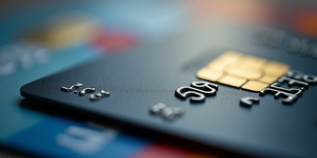 a close up of a credit card with a blurry background of other credit cards in the background,, Andri
