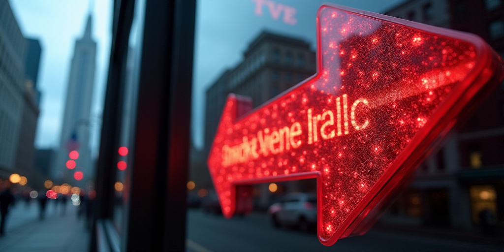 a close up of a glass sign with a building in the background and a building in the background with a