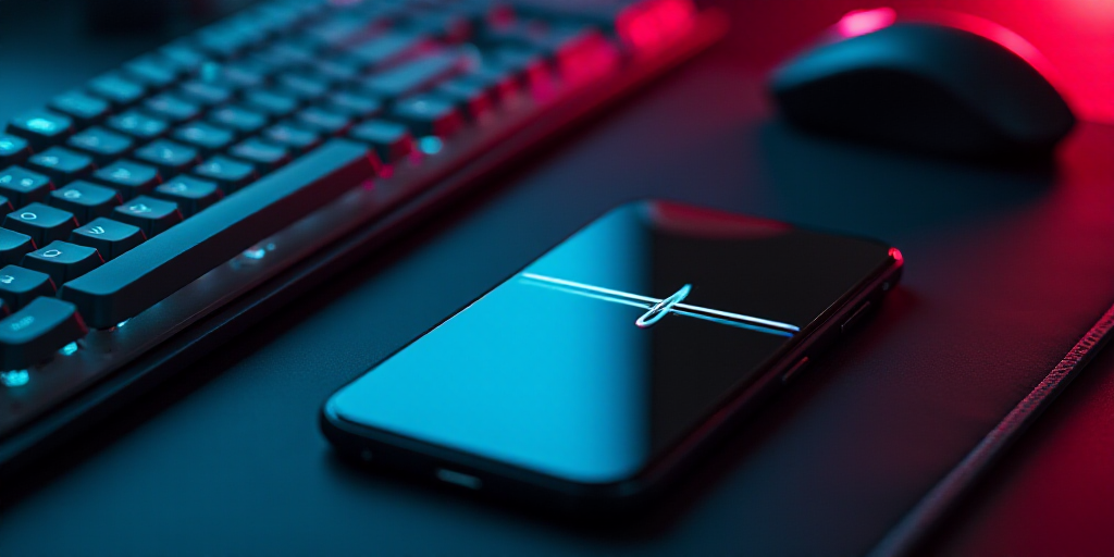 a close up of a keyboard and a cell phone with a cross on it and a mouse pad with a mouse, Dahlov Ip