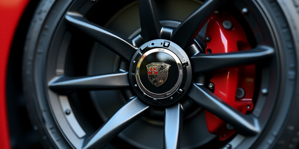 a close up of a wheel with a logo on it's center piece and some speakers on the side, Bernd Fasching