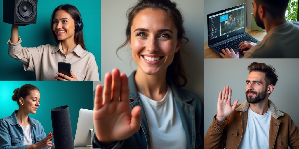 a collage of people with different types of technology and technology related to them, including a w