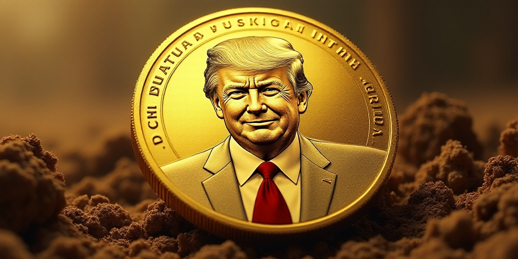 a gold coin with a picture of a president on it's face and a red tie on it, Aquirax Uno, ultra reali