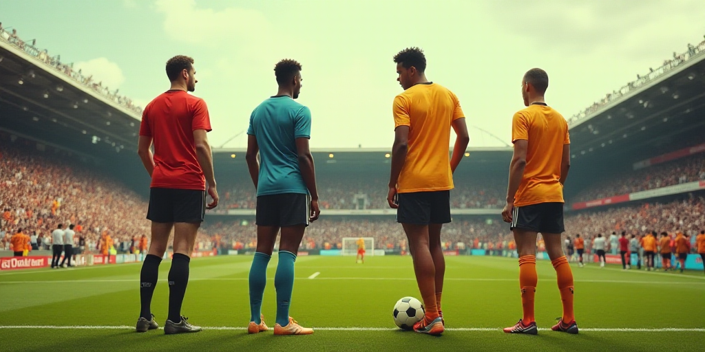 a group of men standing on top of a soccer field next to a crowd of people watching them play, Carlo