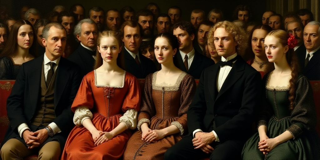 a group of people sitting next to each other in front of a crowd of people in suits and ties, Élisa