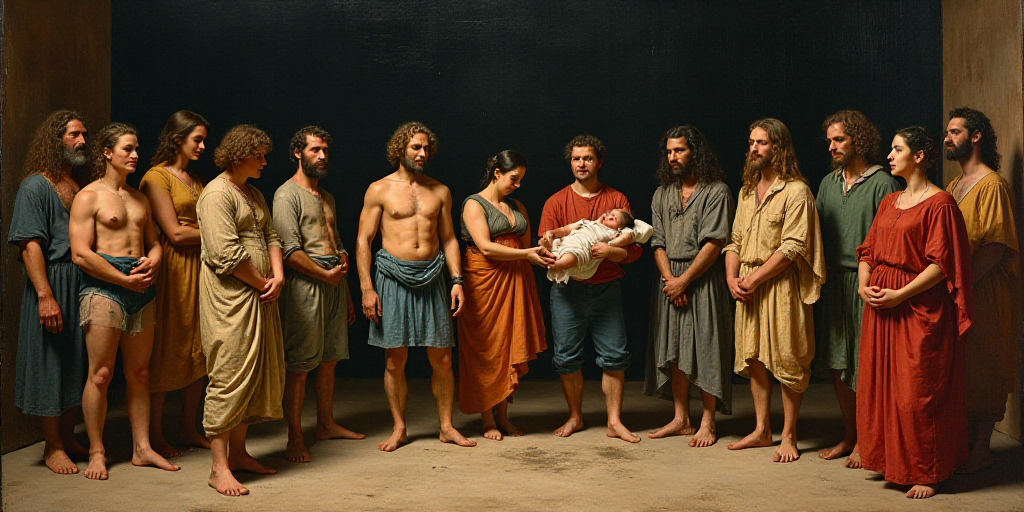a group of people standing on a stage with a baby in their arms and a woman holding a baby, David Al