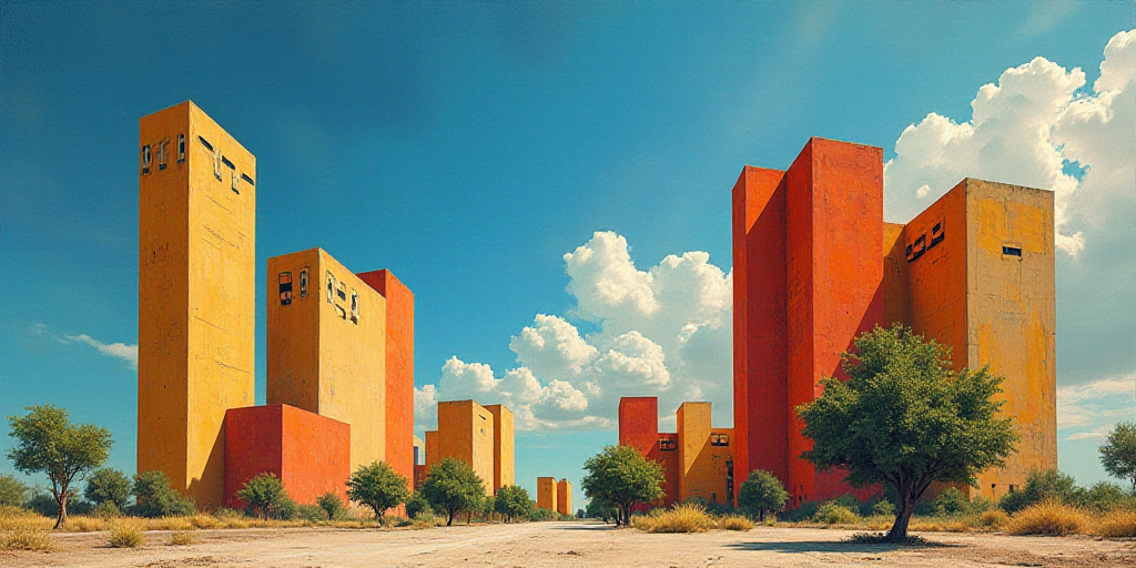 a group of tall buildings with a sky background and a tree in the foreground with a blue sky, David
