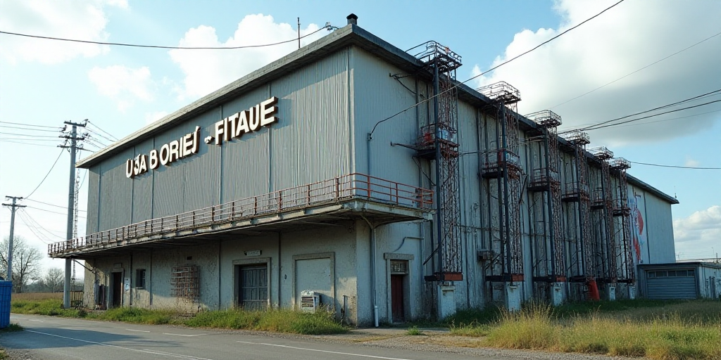 a large building with many wires and wires on it's sides and a sign that says, c f e, Ceferí Olivé