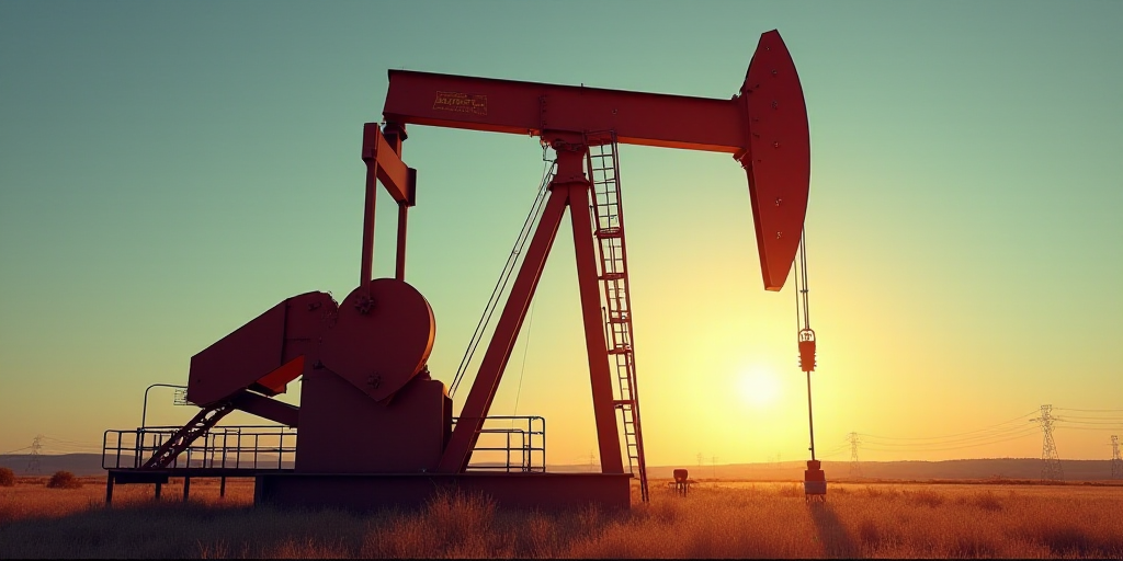 a large oil pump with the sun shining through it's windows and a ladder going up to it, Andries Stoc