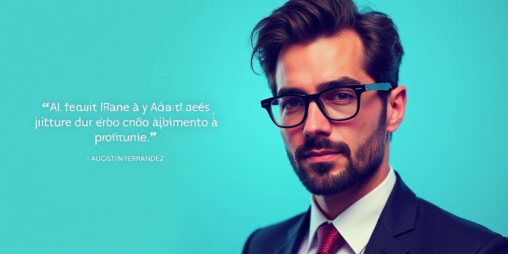 a man in a suit and glasses with a blue background and a quote from the author, fausto prettiin mund