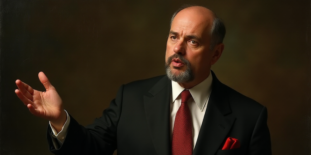 a man in a suit and tie making a face with his hand out to the side of the picture, Donald Roller Wi