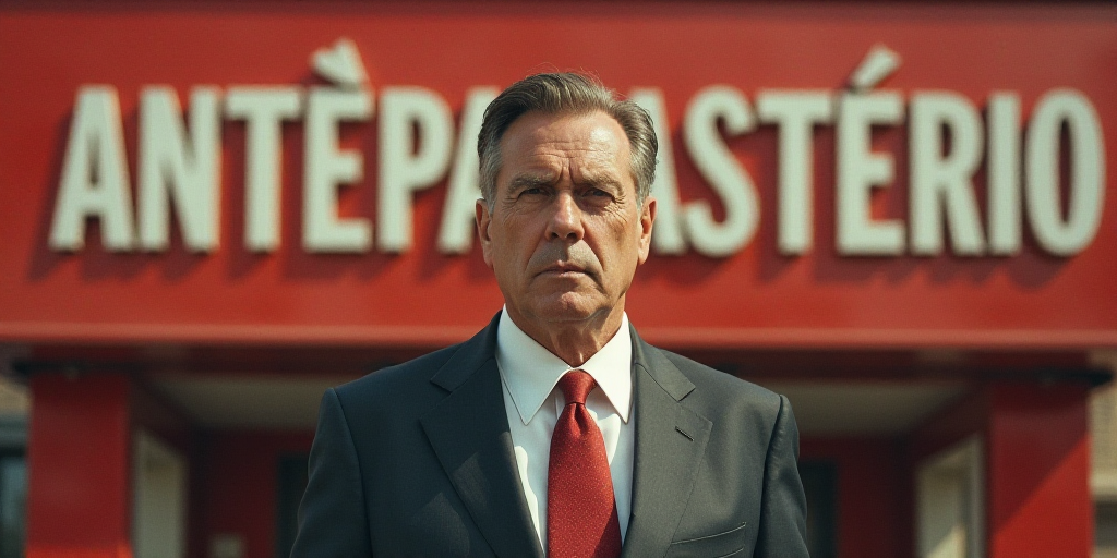 a man in a suit and tie standing in front of a sign that says antepamasterio, Donald Roller Wilson,