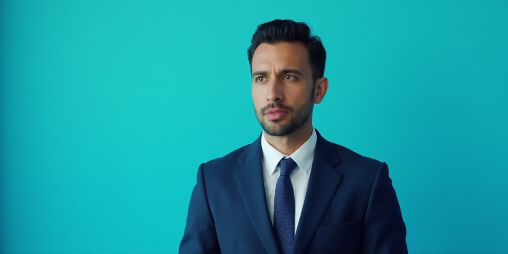a man in a suit and tie standing in front of a blue background with a caption that reads el paso ros