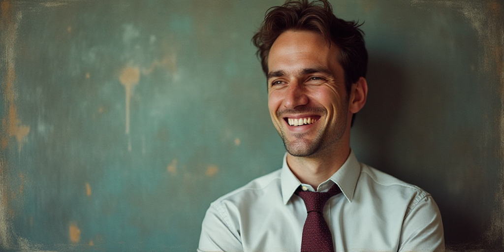a man in a tie is smiling for the camera with a caption in spanish above him that reads, enrique cam