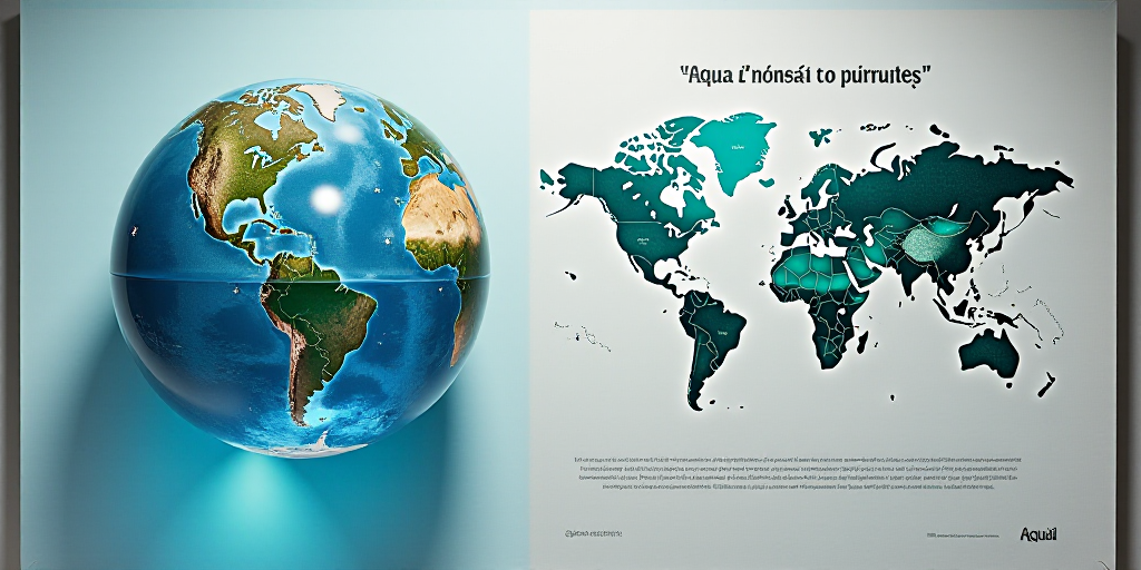 a poster with a picture of a globe and a caption for the text in spanish and english, which reads,,