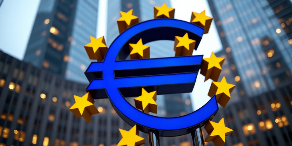 a sign for a european central bank in front of a building in the city of london, england, uk, Évari