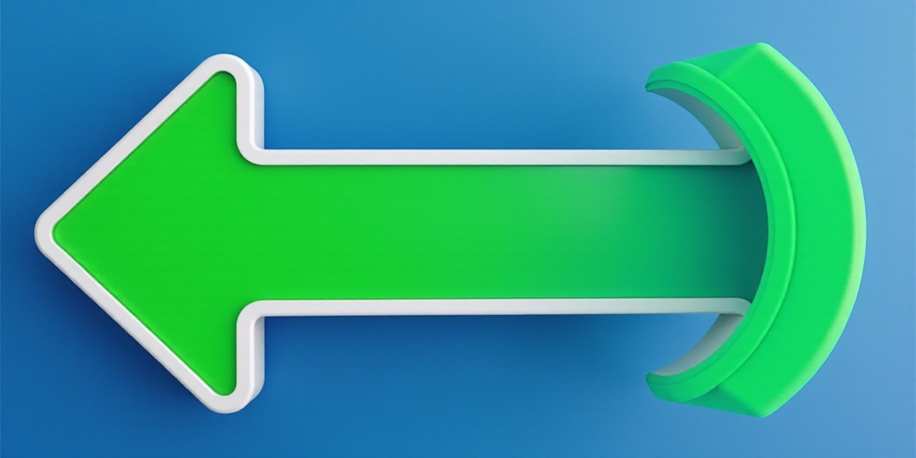 a sign with a green arrow pointing to the right and a blue background with a green arrow pointing to