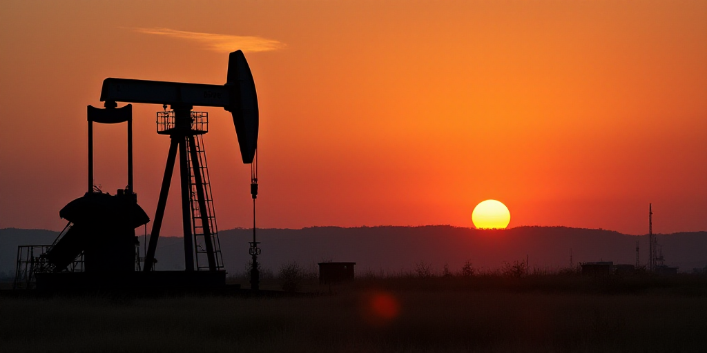 a sunset over a well with a windmill in the foreground and a red sun in the background,, Dahlov Ipca
