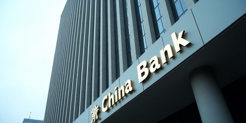 a tall building with a sign on the side of it that says, china bank, in a foreign language, An Gyeon