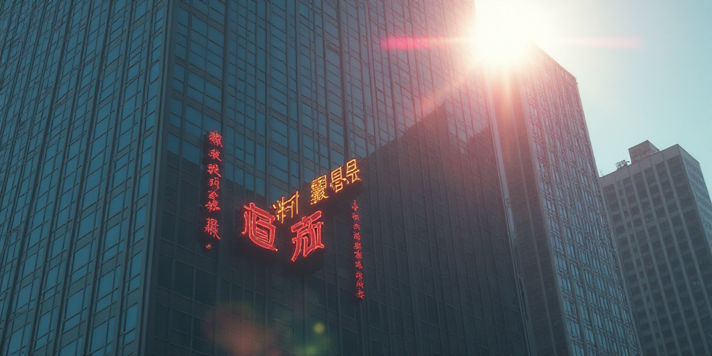 a tall building with a sign on the side of it that says, china bank, in a foreign language, An Gyeon