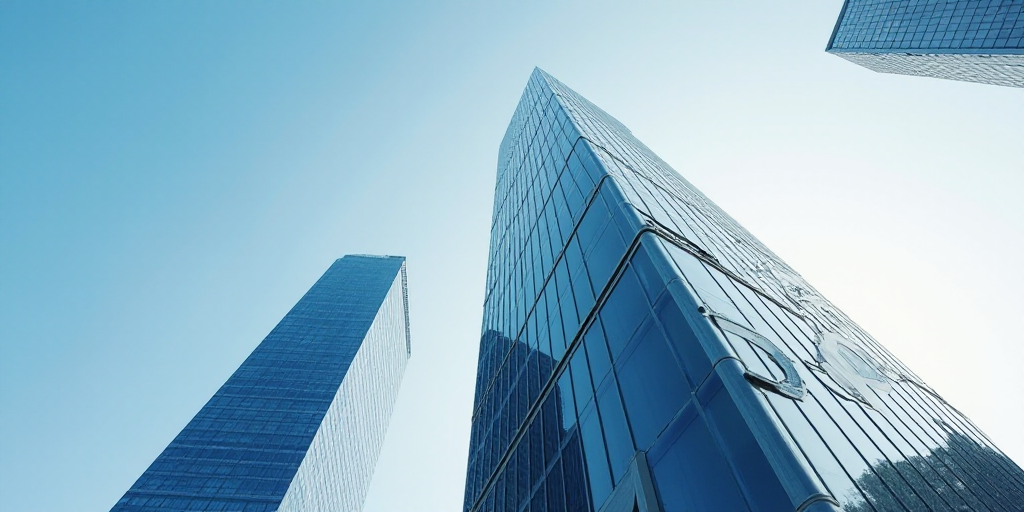 a tall building with a sky scraper in the background and a sky scraper in the foreground, Enguerrand