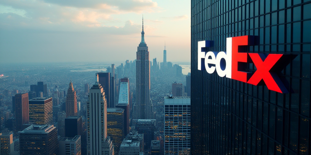 a view of a city from a high rise building with a fedex sign on it's side, Félix Ziem, ultra hd, cy