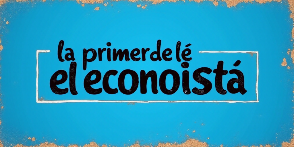 a blue background with a white frame and a black and white logo that reads la primera de el economis