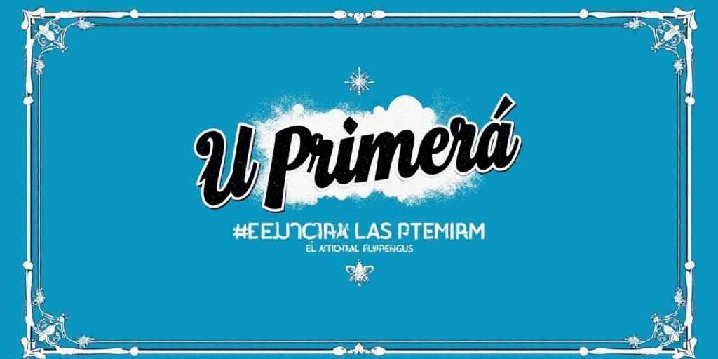 a blue background with a white frame and a black and white logo that reads la primera de el economis